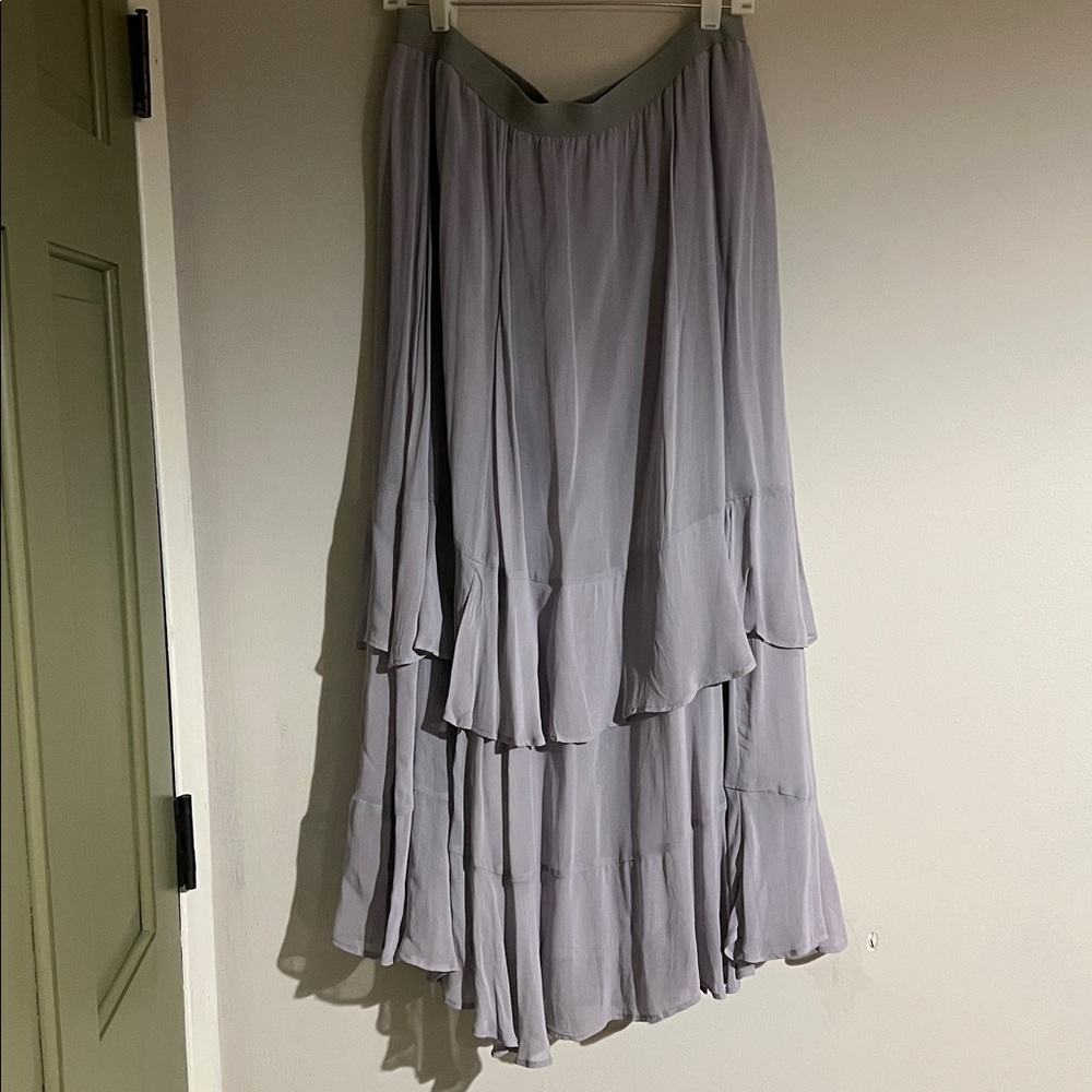 Anthro Chiffon Ruffle Midi Skirt - Picture 5 of 10